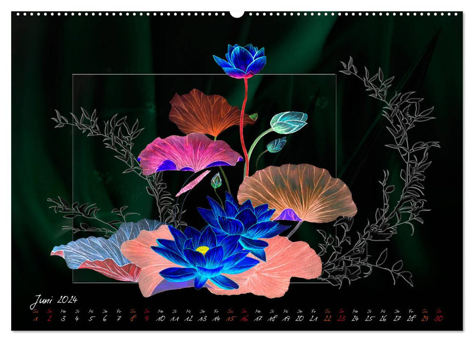 Lotus Blütenzauber (CALVENDO Wandkalender 2024)