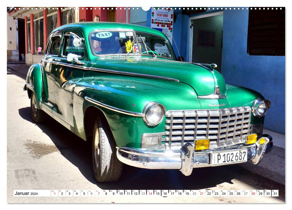 Die Grünen in Kuba - Oldtimer-Raritäten (CALVENDO Premium Wandkalender 2024)