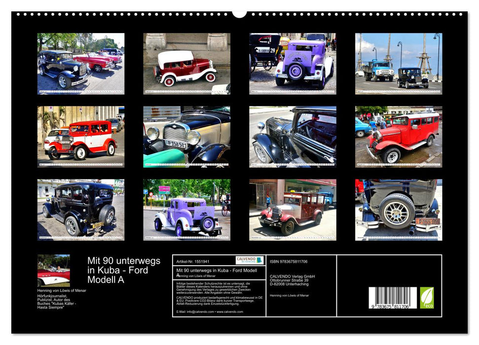 Mit 90 unterwegs in Havanna - Ford Modell A in Kuba (CALVENDO Premium Wandkalender 2024)