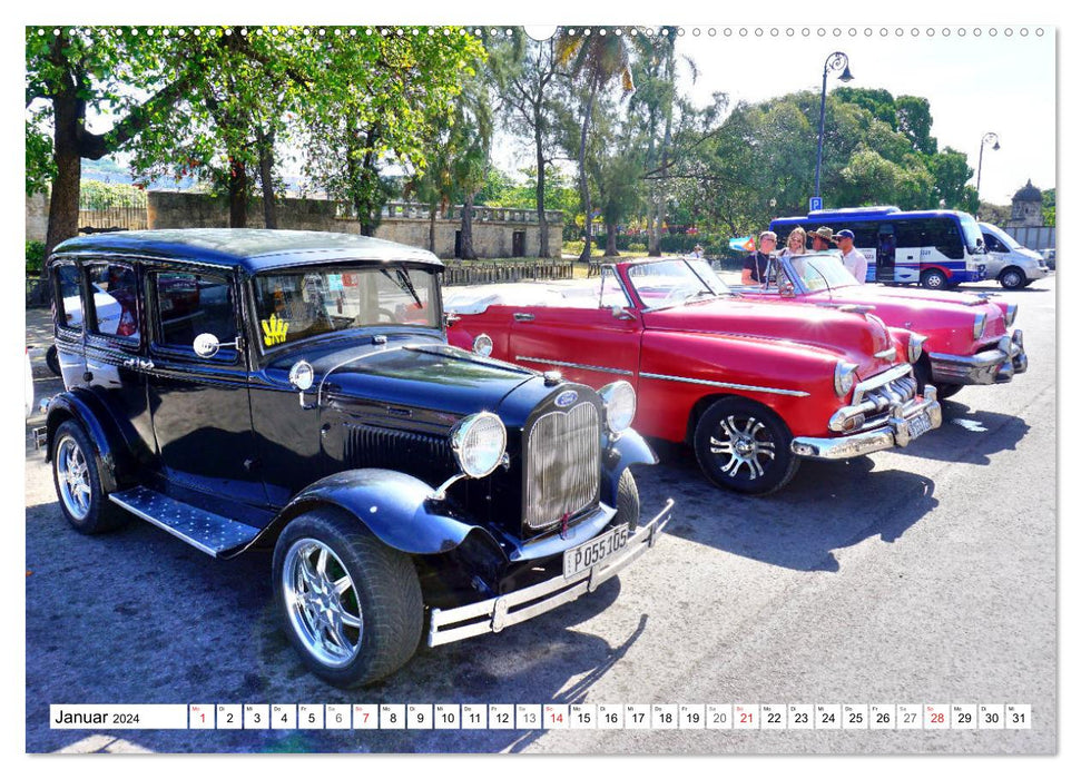 Traveling in Havana at 90 - Ford Model A in Cuba (CALVENDO Premium Wall Calendar 2024) 