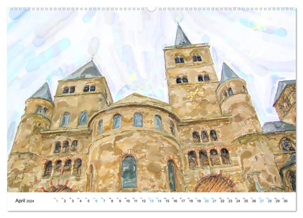 Trier - illustrations in watercolor (CALVENDO wall calendar 2024) 