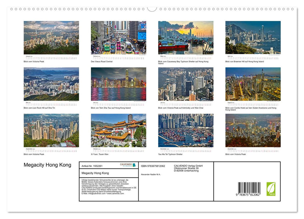 Megacity Hong Kong (CALVENDO Premium Wandkalender 2024)