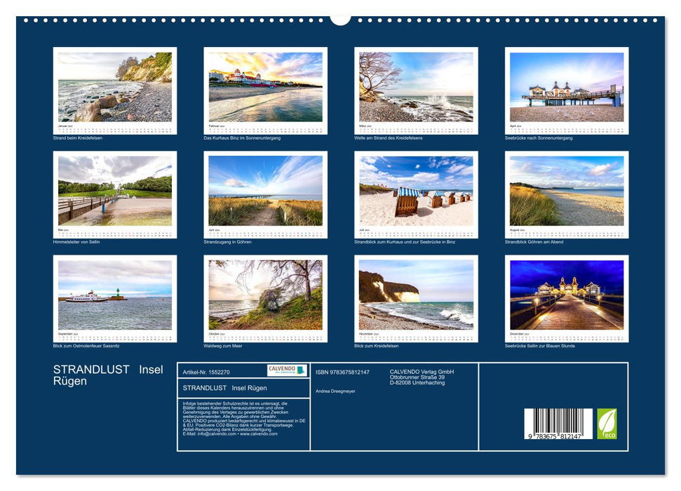 STRANDLUST Insel Rügen (CALVENDO Premium Wandkalender 2024)