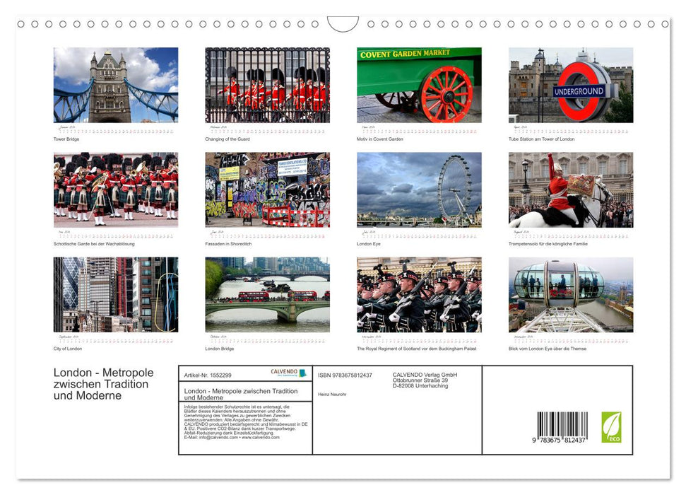 London - Metropole zwischen Tradition und Moderne (CALVENDO Wandkalender 2024)