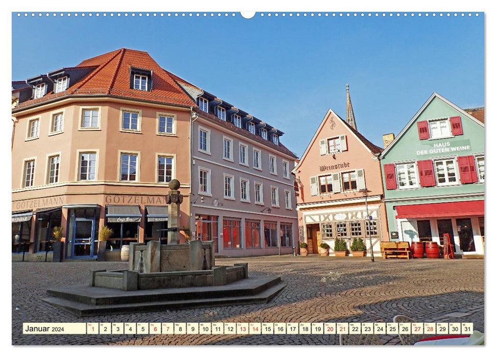 Bad Dürkheim - wine, graduation tower and giant barrel (CALVENDO wall calendar 2024) 