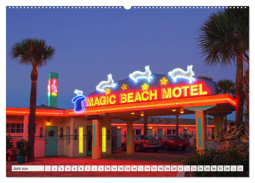 American Motels - nostalgia with neon (CALVENDO wall calendar 2024) 
