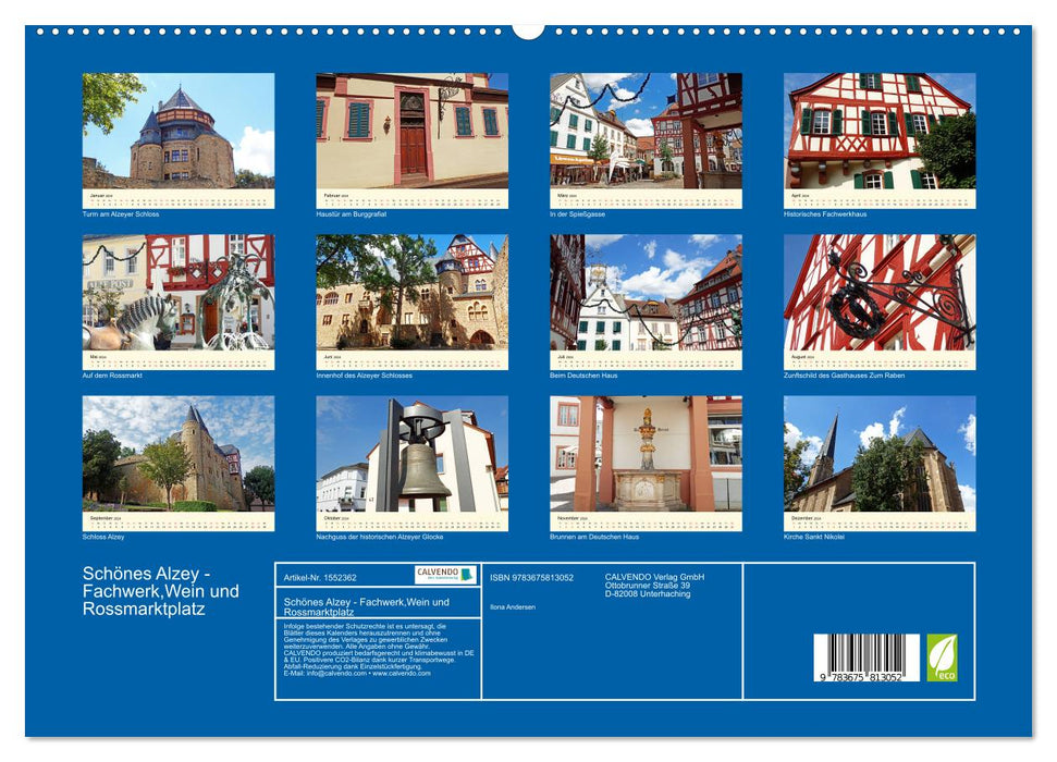 Beautiful Alzey - half-timbered buildings, wine and Rossmarktplatz (CALVENDO Premium Wall Calendar 2024) 