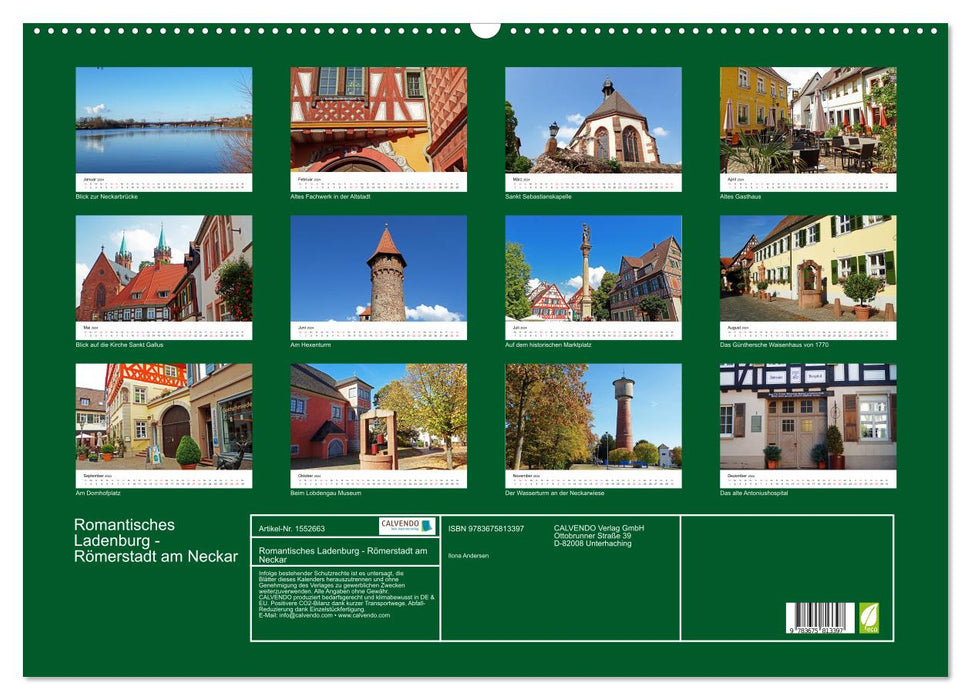 Romantisches Ladenburg - Römerstadt am Neckar (CALVENDO Wandkalender 2024)