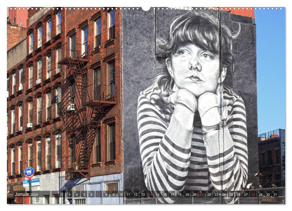Street art à New York - Graffitis et peintures murales (Calvendo Premium Wall Calendar 2024) 
