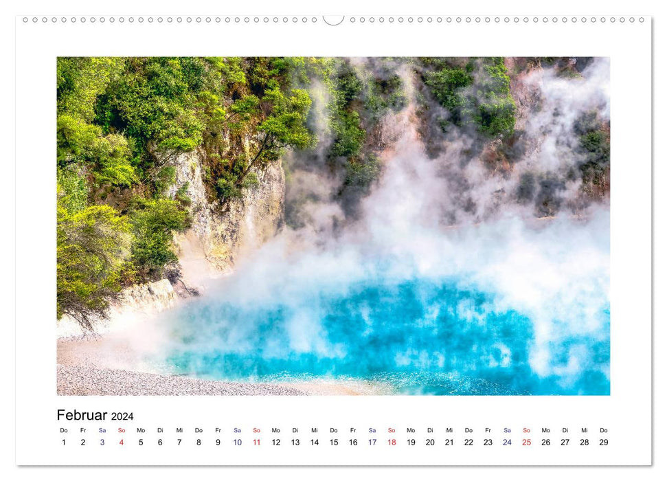 New Zealand - Hot Springs &amp; Geysers (CALVENDO Premium Wall Calendar 2024) 