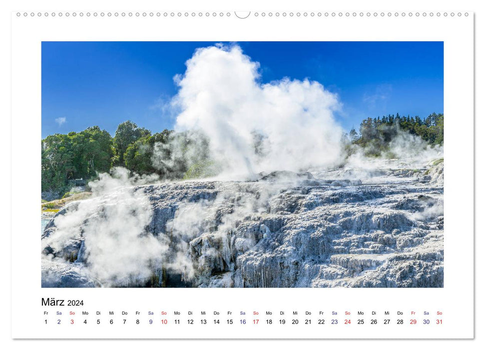 Neuseeland - Heiße Quellen & Geysire (CALVENDO Premium Wandkalender 2024)