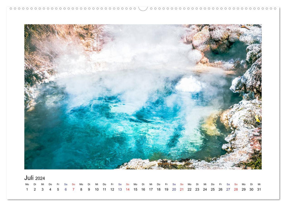 New Zealand - Hot Springs &amp; Geysers (CALVENDO Premium Wall Calendar 2024) 