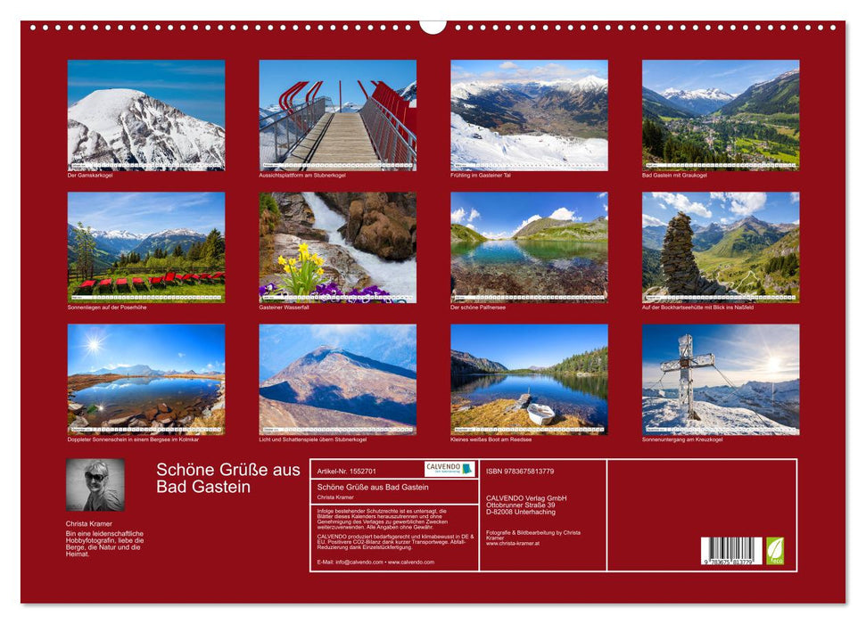 Schöne Grüße aus Bad Gastein (CALVENDO Wandkalender 2024)