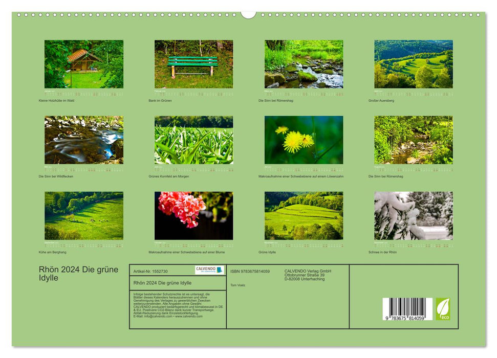 Rhön 2024 The green idyll (CALVENDO Premium Wall Calendar 2024) 