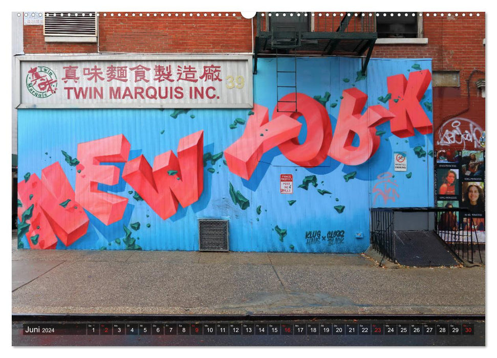 Street art in New York - Graffiti and Murals (CALVENDO Wall Calendar 2024) 