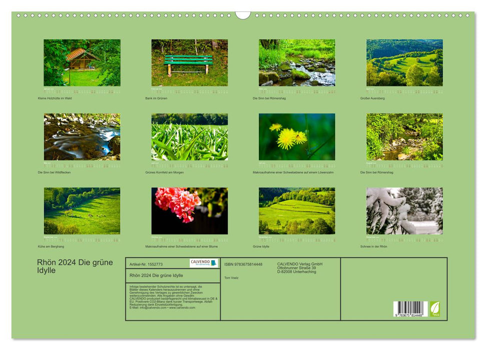 Rhön 2024 The green idyll (CALVENDO wall calendar 2024) 