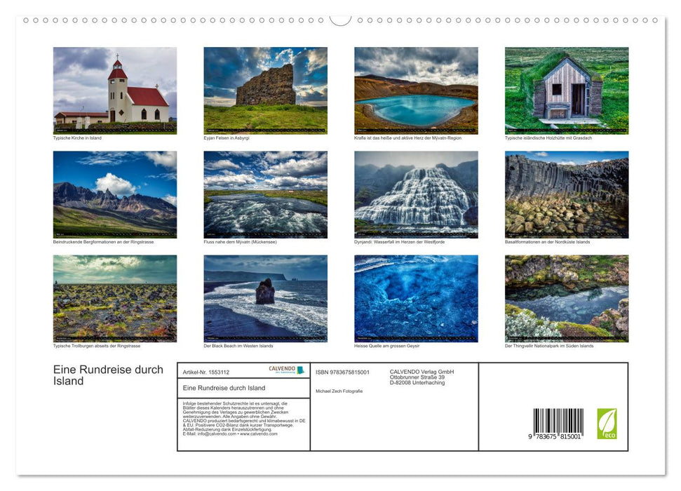 Eine Rundreise durch Island (CALVENDO Premium Wandkalender 2024)