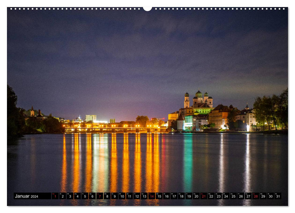 Passau - The City of Three Rivers (CALVENDO Wall Calendar 2024) 