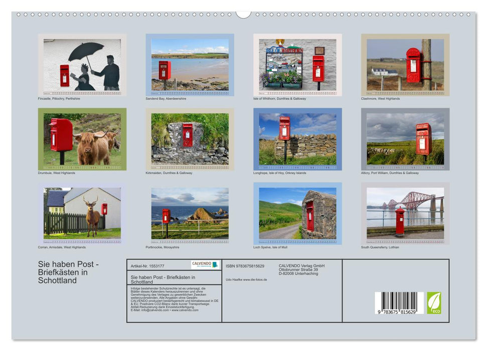 Sie haben Post - Briefkästen in Schottland (CALVENDO Premium Wandkalender 2024)