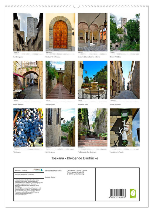 Toskana - Bleibende Eindrücke (CALVENDO Premium Wandkalender 2024)