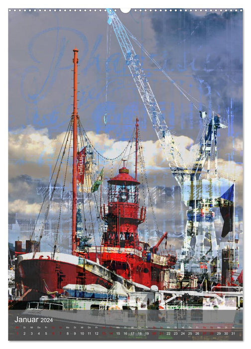 Hamburger HafenArt (CALVENDO Wandkalender 2024)