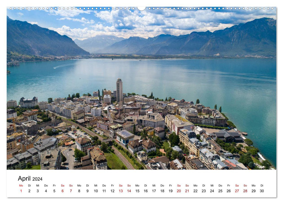 Die Schweiz von oben (CALVENDO Premium Wandkalender 2024)