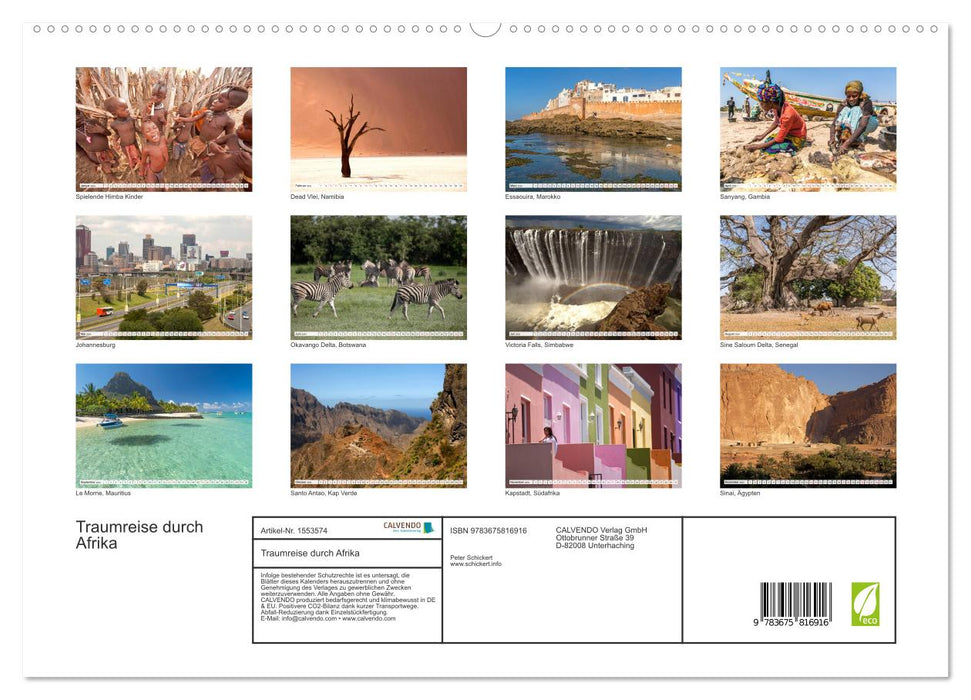 Traumreise durch Afrika (CALVENDO Premium Wandkalender 2024)