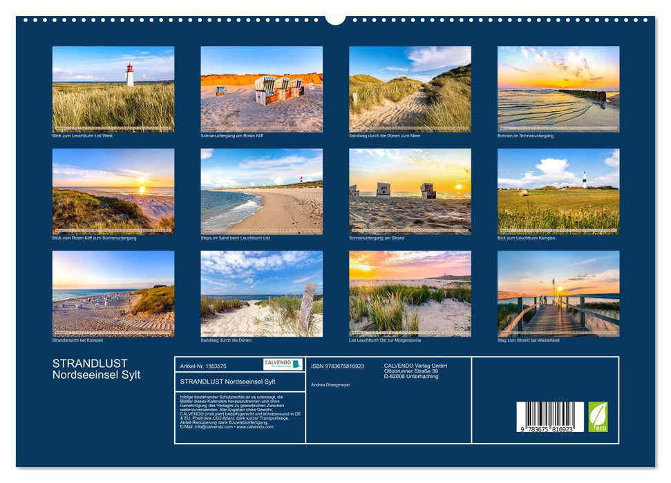 STRANDLUST Nordseeinsel Sylt (CALVENDO Premium Wandkalender 2024)