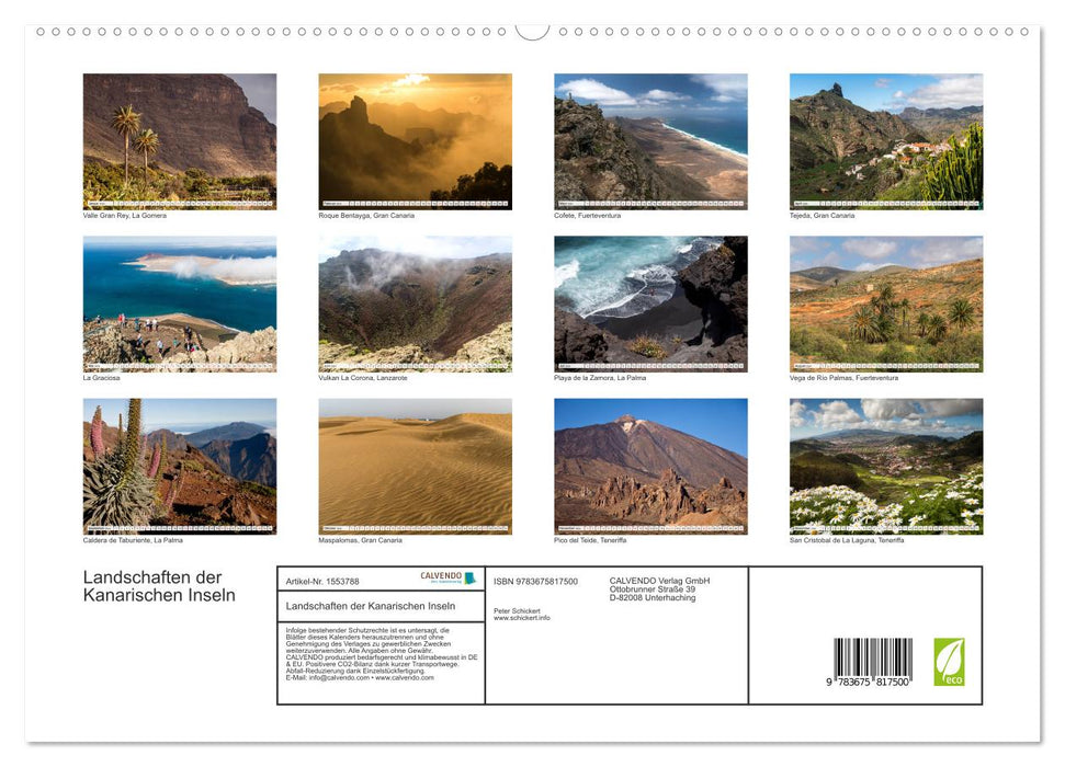 Landschaften der Kanarischen Inseln. (CALVENDO Premium Wandkalender 2024)