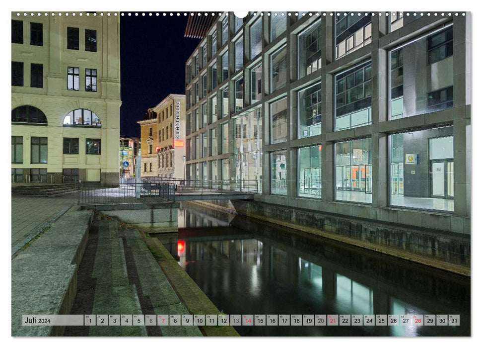 Leipzig - Fotografiert bei Nacht von Michael Allmaier (CALVENDO Premium Wandkalender 2024)