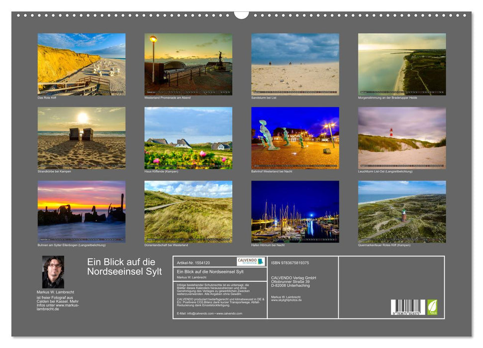 Ein Blick auf die Nordseeinsel Sylt (CALVENDO Wandkalender 2024)