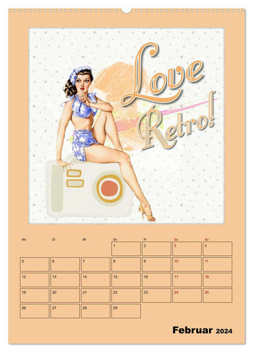 Retro Kult Pin-up-Girls (CALVENDO Premium Wandkalender 2024)