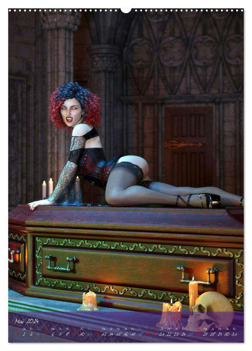 Sexy Goth Girls - Gothic Pin Ups (CALVENDO Wandkalender 2024)