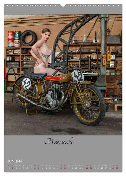 Alte Motorräder und Pin-up-Girls (CALVENDO Wandkalender 2024)