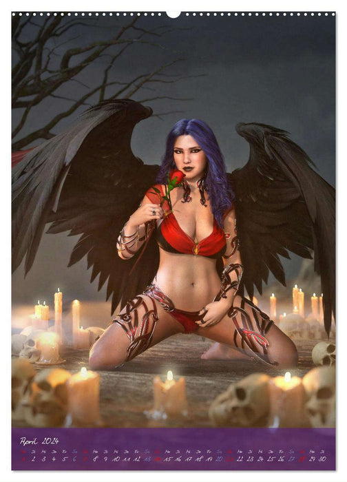 Sexy Goth Girls - Gothic Pin Ups (CALVENDO Premium Wandkalender 2024)