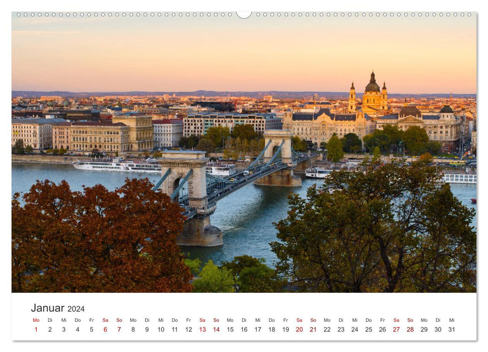 Budapest - Ungarns einzigartige Hauptstadt an der Donau. (CALVENDO Premium Wandkalender 2024)