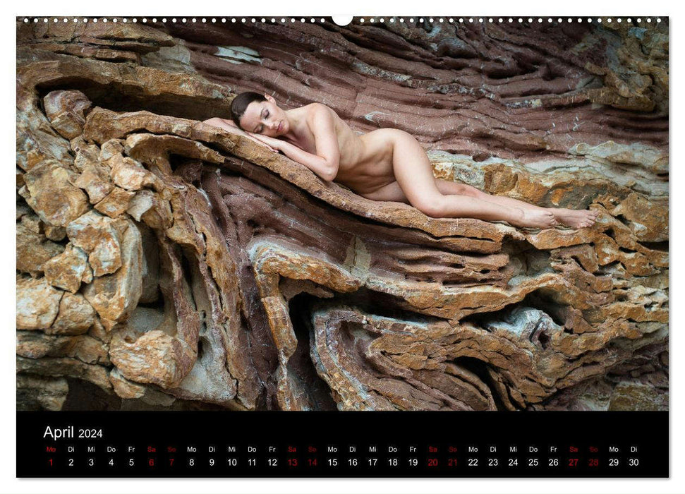 Aktfotografie auf Felsen (CALVENDO Premium Wandkalender 2024)