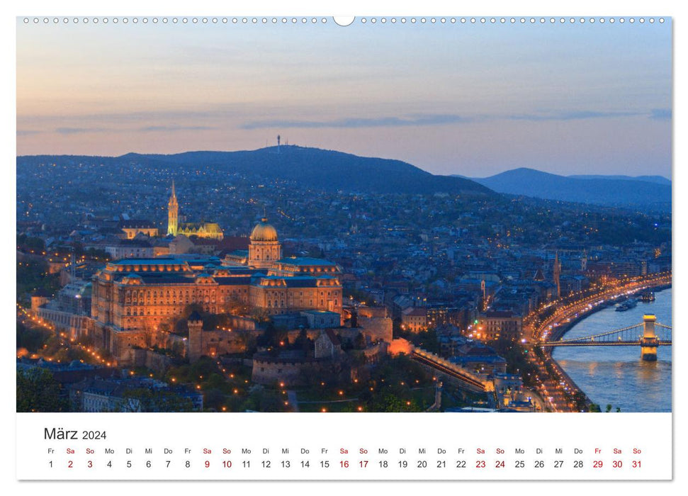 Budapest - Ungarns einzigartige Hauptstadt an der Donau. (CALVENDO Wandkalender 2024)