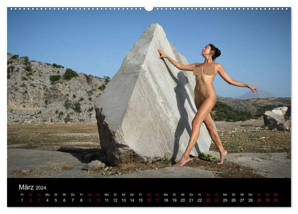 Photographie de nu sur rochers (Calendrier mural CALVENDO 2024) 