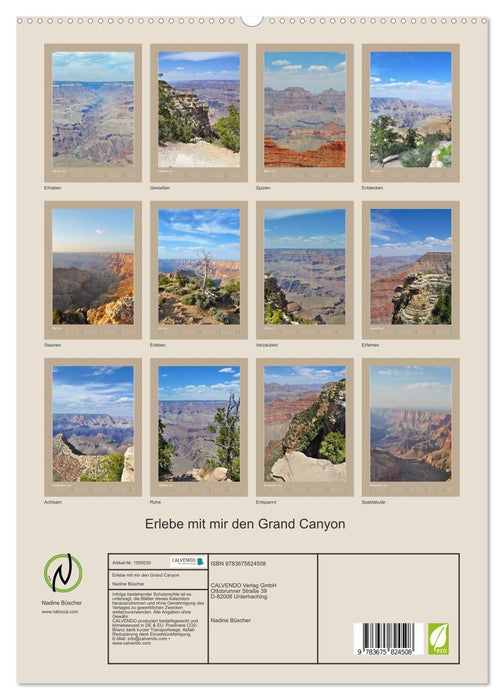 Erlebe mit mir den Grand Canyon (CALVENDO Premium Wandkalender 2024)