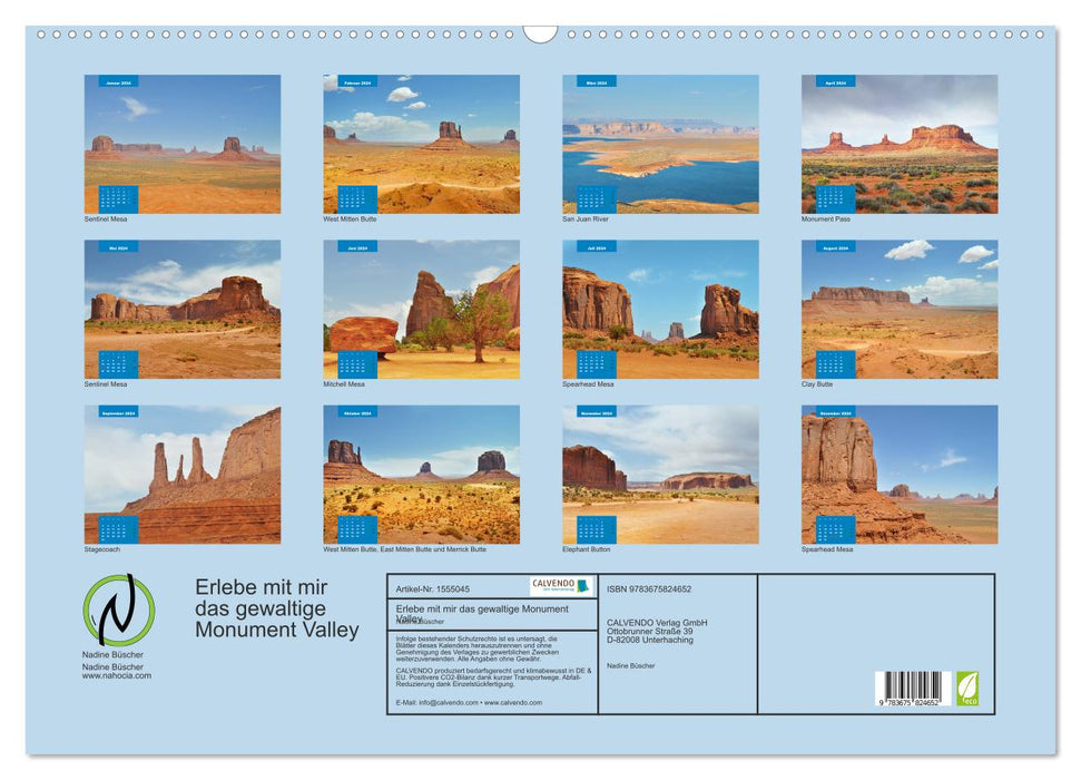 Erlebe mit mir das gewaltige Monument Valley (CALVENDO Wandkalender 2024)