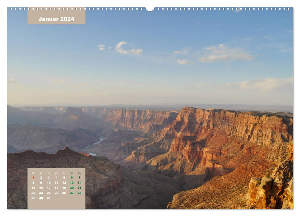 Découvrez avec moi les gorges du Grand Canyon (calendrier mural CALVENDO 2024) 