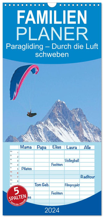 Edition Funsport: Paragliding – Durch die Luft schweben (CALVENDO Familienplaner 2024)