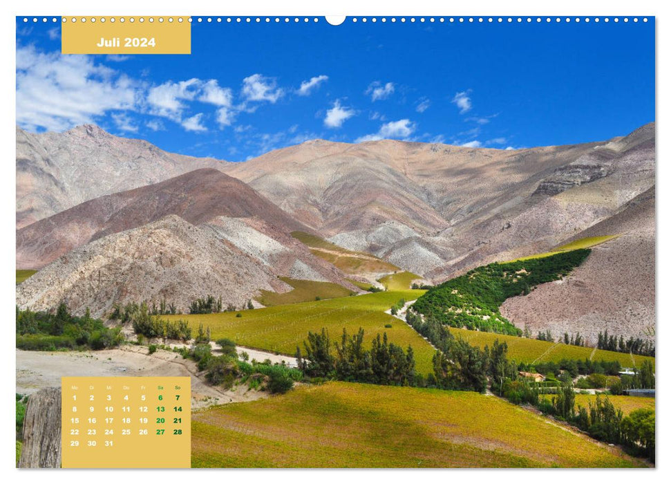 Erlebe mit mir das farbenfrohe Chile (CALVENDO Premium Wandkalender 2024)