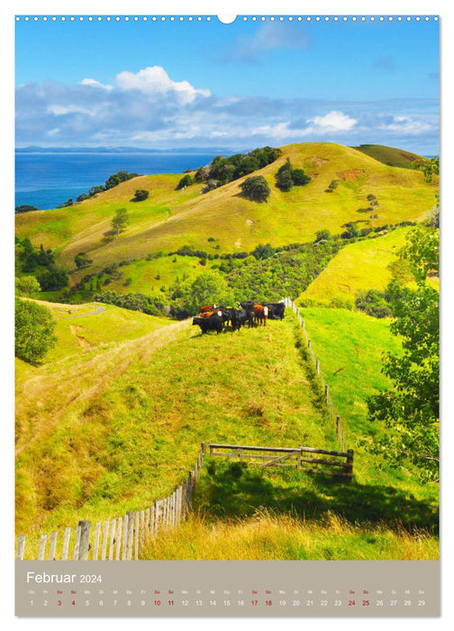 Découvrez l'île du Nord de la Nouvelle-Zélande avec moi (Calendrier mural CALVENDO Premium 2024) 