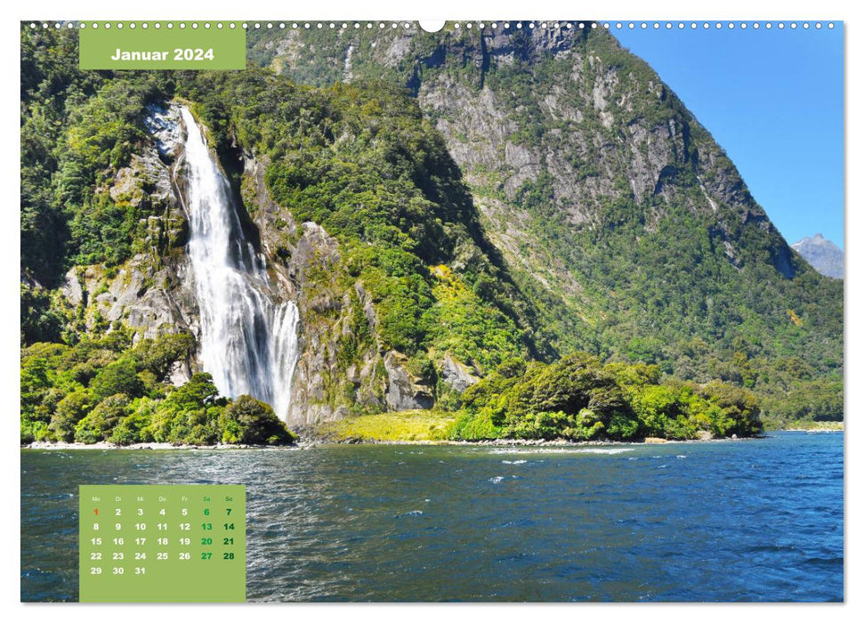 Découvrez avec moi les merveilles naturelles de la Nouvelle-Zélande et de l'île du Sud (Calendrier mural CALVENDO Premium 2024) 