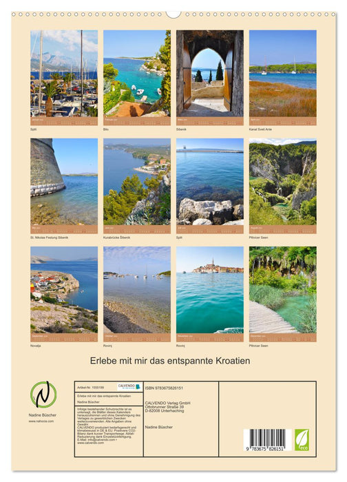 Erlebe mit mir das entspannte Kroatien (CALVENDO Premium Wandkalender 2024)