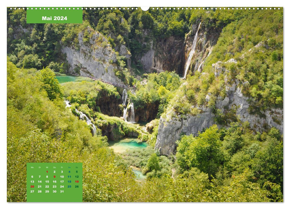 Découvrez avec moi le monde aquatique des lacs de Plitvice (Calendrier mural CALVENDO Premium 2024) 