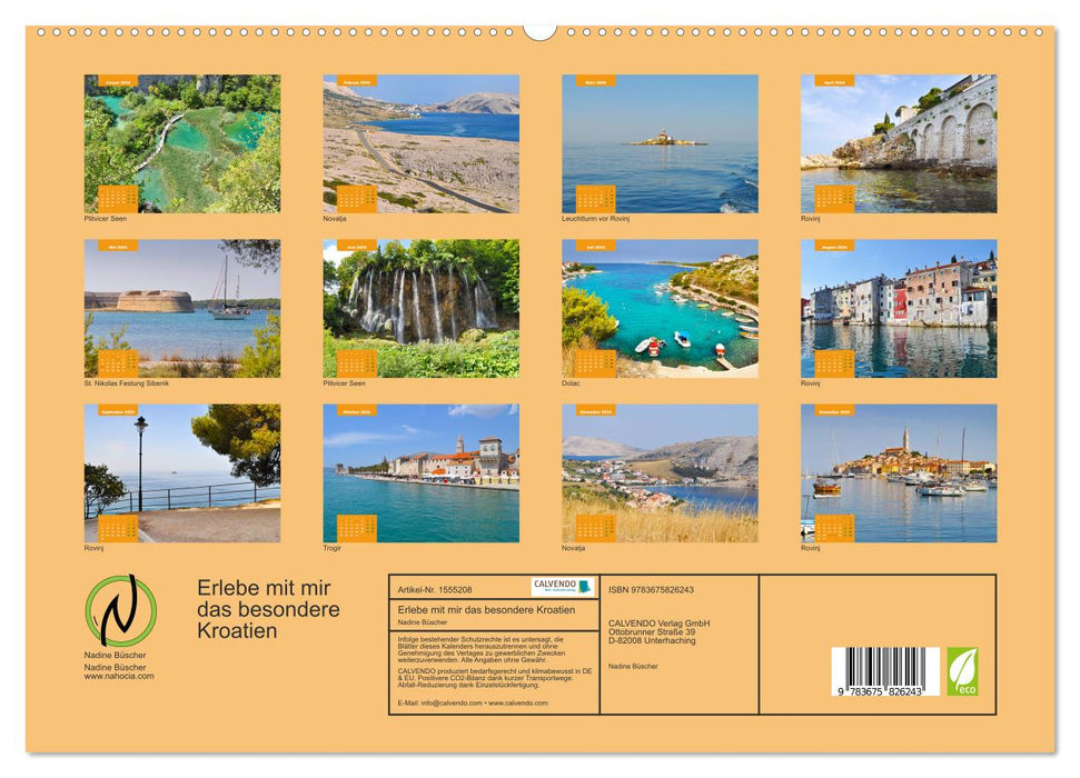 Erlebe mit mir das besondere Kroatien (CALVENDO Premium Wandkalender 2024)