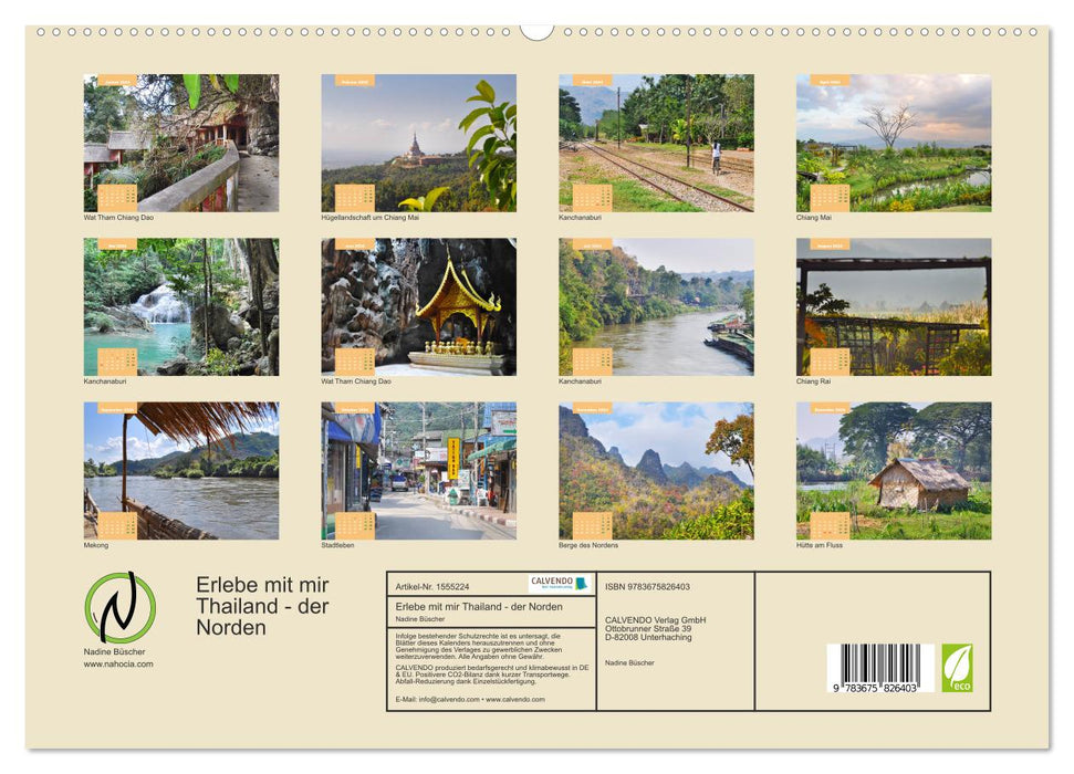 Erlebe mit mir Thailand der Norden (CALVENDO Premium Wandkalender 2024)